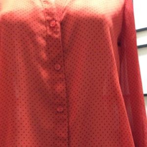 CBR Outback Red S Button-Up Sheer Blouse